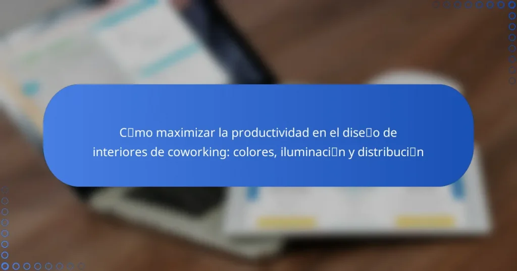 Cómo maximizar la productividad en el diseño de interiores de coworking: colores, iluminación y distribución