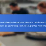Cómo el diseño de interiores afecta la salud mental en espacios de coworking: luz natural, plantas y ergonomía