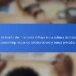 Cómo el diseño de interiores influye en la cultura de trabajo en coworking: espacios colaborativos y zonas privadas