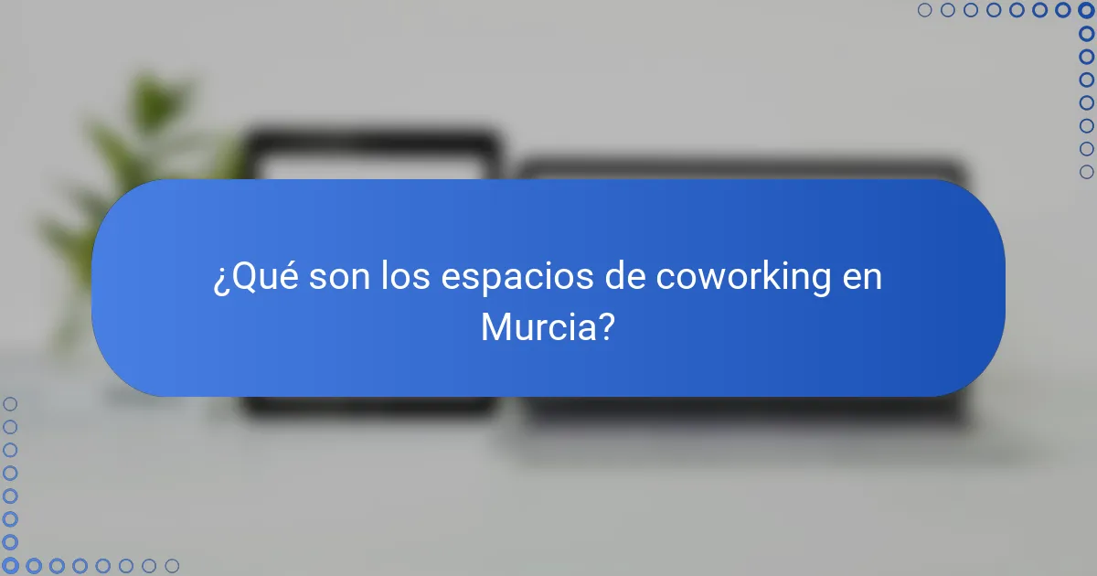 ¿Qué son los espacios de coworking en Murcia?